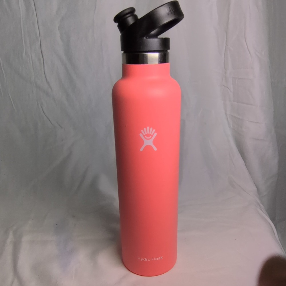 Hydro Flask Insulated Wide Mouth Water Bottle Pink 24oz Screw-on Lid Handle